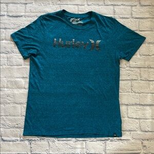 Hurley Heather Teal Blue and Gray Short Sleeve Tee Men’s T-Shirt